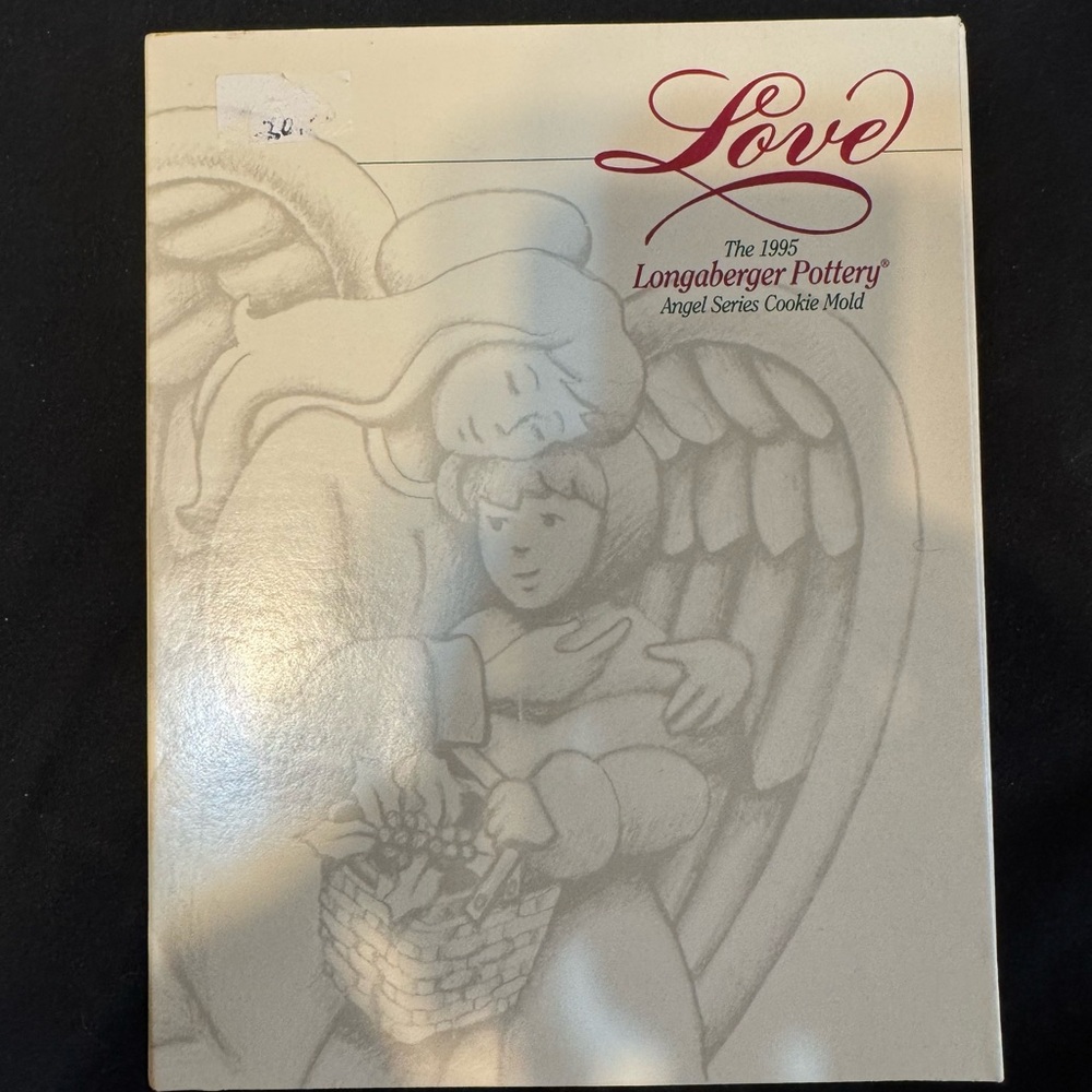 1995 Longaberger Pottery Angel Series “Love” Cookie Mold with Box